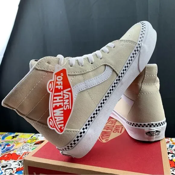 Vans Sk8-Hi Tan Checkered Tapered Women's Various Sizes